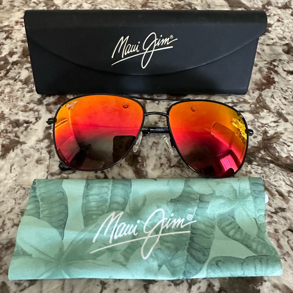 Maui Jim Cliff House Aviator Sunglasses, Hawaii Lava Lens